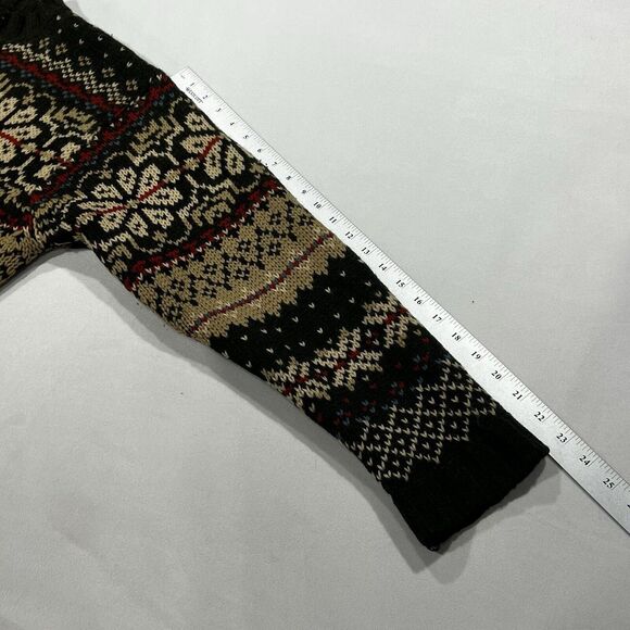 Vintage Abercrombie Fitch Sweater Men Wool Fair Isle Nordic Chunky Knit Sz Large - Picture 7 of 7